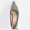 Pointed Toe Chunky Heels Rhinestones Pumps - Black