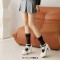 Round Toe Chunky Heels Butterfly Knot Shallow French Maid Costumes Vintage Ankle Buckle Straps Pumps - White