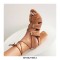 Peep Toe Chunky Heels Gladiators Ankle Straps Glitters Lace Up Sandals - Auburn