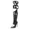 Peep Toe Stiletto Heels Sexy Straps Over The Knee Sandals Pumps - Black