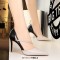 Pointed Toe Stiletto Heels Elegant Cross Straps Double Colors Pumps - Gray Faux Leather