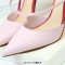 Pointed Toe Stiletto Heels Elegant Cross Straps Double Colors Pumps - Pink Faux Leather