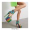 Peep Toe Stiletto Heels Colorful Ankle Buckle Straps Platforms Club Dance Pumps - Green