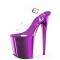 Peep Toe Stiletto Heels Transparent Ankle Buckle Straps Platforms Catwalk Pumps - Purple