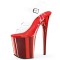 Peep Toe Stiletto Heels Transparent Ankle Buckle Straps Platforms Catwalk Pumps - Red