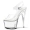 Peep Toe Stiletto Heels Transparent PVC Ankle Buckle Straps Platforms Pumps - White