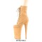 Round Toe Stiletto Heels Lace Up Platforms Ankle Highs Boots - Yellow
