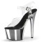 Peep Toe Shiny Electroplated Stiletto Heels Transparent Ankle Buckle Straps Platforms Pumps - Silver