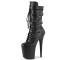 Round Toe Stiletto Heels Gothic Fetish Lace Up Three Belt Buckle Straps Platforms Ankle Highs Boots - Black