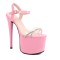 Peep Toe Stiletto Heels Ankle Straps Platforms Pumps - Pink
