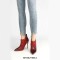 Pointed Toe Stiletto Heels Crocodile Texture Vintage Style Ankle Highs Side Zipper Booties - Green Yellow