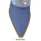 Pointed Toe Knee High Fold Down Pull On Chunky High Heels Rhinestones Boots - Blue