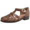 Round Toe Summer Ankle Straps Gladiator Fretwork Flat Sandals - Auburn