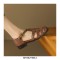 Round Toe Summer Ankle Straps Gladiator Fretwork Flat Sandals - Auburn