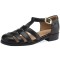 Round Toe Summer Ankle Straps Gladiator Fretwork Flat Sandals - Black
