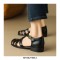 Round Toe Summer Ankle Straps Gladiator Fretwork Flat Sandals - Black