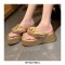 Summer Outside Wedges Flip Flops Slippers Sandals - Gold