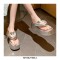Summer Outside Wedges Flip Flops Slippers Sandals - Silver