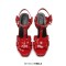 Peep Toe Fish Mouth Stiletto Heels Platforms Ankle Buckle T Straps Summer Elegant Sandals - Navy Blue Patent