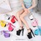 Peep Toe Stiletto Heels Patent Ankle Buckle Straps Platforms Pumps - Purple