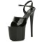 Peep Toe Stiletto Heels Patent Ankle Buckle Straps Platforms Pumps - Black