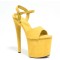 Peep Toe Stiletto Heels Ankle Buckle Straps Platforms Sandals - Yellow Flock
