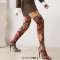 Pointed Toe Stiletto Heels Art Graffiti Over The Knee Thigh Highs Boots - Red