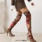 Pointed Toe Stiletto Heels Art Graffiti Over The Knee Thigh Highs Boots - Red