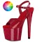 Peep Toe Stiletto Heels Pearlescent Crystal Glitter Patent Ankle Buckle Straps Platforms Pumps - Custom Color