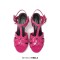 Peep Toe Fish Mouth Stiletto Heels Platforms Ankle Buckle T Straps Summer Elegant Sandals - Orange Patent