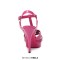 Peep Toe Fish Mouth Stiletto Heels Platforms Ankle Buckle T Straps Summer Elegant Sandals - Orange Patent