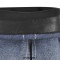 Peep Toe Denim Chunky Heels Side Zipper Gradient Ankle Highs Boots - Blue