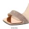Peep Toe Stiletto Heels Rhinestones Straps Stiletto Heels Back Zipper Sandals - Gold