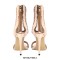 Peep Toe Stiletto Heels Rhinestones Straps Stiletto Heels Back Zipper Sandals - Gold