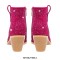 Pointed Toe Chunky Heels Rhinestone Glitters Blings Shiny Sparkle Western Ankle Highs Booties - Hot Pink