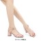 Square Toe Chunky Heels Ankle Buckle T Straps Fish Mouth Beach Shoes Sandals - Pink Leather