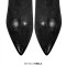 Pointed Toe Stiletto Heels Over The Knee Thigh High Crocodile Pattern Zipper Boots - Black Faux Leather