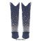 Pointed Toe Knee High Fold Down Pull On Stiletto High Heels Rhinestones Boots - Dark Blue