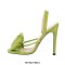 Peep Toe Stiletto Heels Flowers Slingback Sandals - Green