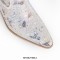 Pointed Toe Chunky Heels Rhinestones Blings Sparkle Western Ankle Highs Booties - White
