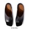 Strange Heels Peep Toe Vegan Leather Mules Slippers Sandals - Black