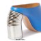 Strange Heels Peep Toe Vegan Leather Mules Slippers Sandals - Blue