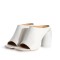 Strange Heels Peep Toe Vegan Leather Mules Slippers Sandals - White