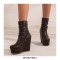 Round Toe Ankle High Back Zipper Wedges Boots - Auburn