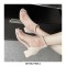 Peep Toe Chunky Heels Fishnet Rhinestones Ankle High Back Zipper Summer Boots - Beige