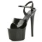 Peep Toe Stiletto Heels Patent Ankle Buckle Straps Platforms Pumps - Black