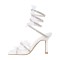 Peep Toe Kitten Heels Rhinestones Butterfly Gladiator Straps Sandals - White
