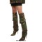 Pointed Toe Chunky Heels Over the Knee Camouflage Denim Boots - Multicolor