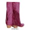 Pointed Toe Chunky Heels Fringe Rhinestones Blings Knee High Zipper Western Boots - Hot Pink