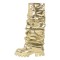 Round Toe Chunky Heels Knee High Mid Calf Fold Over Metallic Boots - Gold
